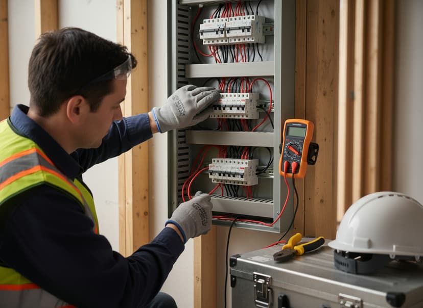 Électricien professionnel au travail